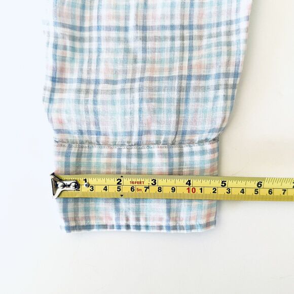 Frank & Eileen Men’s Plaid Paul Button Up Linen Long Sleeve Made In USA - Picture 10 of 12